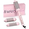 Farery PRO 3-in-1 Thermal Brush Set - Adjustable Temperature, Detachable Curling Brush Heads (1.25", 1.5", 1.77"), Dual MCH, 20s Fast Heating for Quick Volume & Effortless Curls, Rose Pink