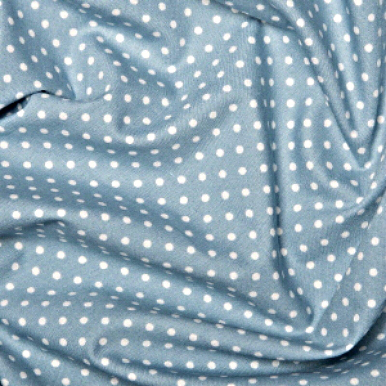 100% Cotton 3mm Polka Dot * Rose & Hubble * Superior Poplin Fabric in 40 Colours (Pale Blue) (ONE METRE)