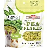 Exotic Nutrition Green Pea Flakes 3oz. - Healthy &amp; Unique Treat - Rat, Degu, Prairie Dog, Chinchilla, Hedgehog, Parrot, Guinea Pig, Rabbit, Hamster