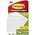 Command Large Picture Hanging Strips, Damage Free Hanging Picture Hangers, No Tools Wall Hanging Strips for Living Spaces, 14