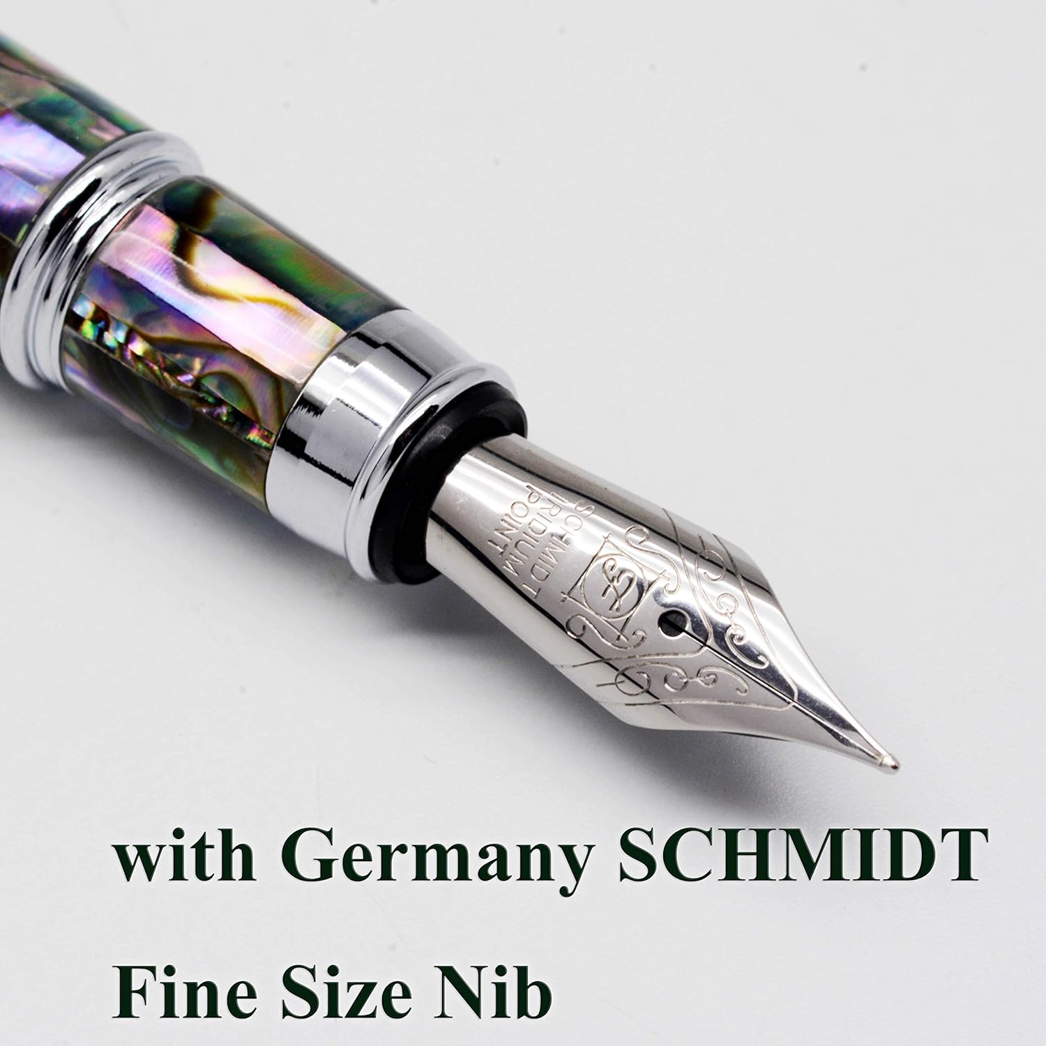 LACHIEVA LUX Sea Shell Abalone Fountain Pen with German-made Fine Nib. Luxury Pen for Every Holiday. Nice Writing Handmade Premium Pen Gift Set for Men and Women - Image 3