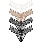 Victoria's Secret Women's Lace Thong Underwear, Panties for Women, Multi Pack