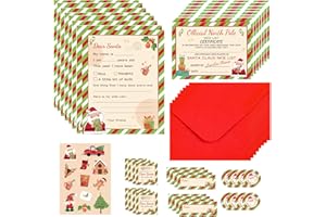 ROSCID Letters to Santa Kit 5x7 In Dear Santa Letter Paper, Christmas Stationary Letter and Envelopes, from Santa (8)
