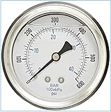 Liquid Filled Pressure Gauge, 2.5" DIAL