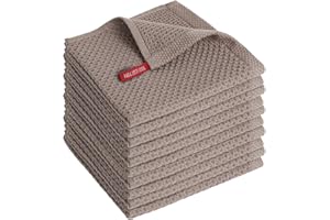 SFTXEY 100% Cotton Kitchen Dish Cloths, 10-Pack Waffle Weave Dish Towels, Ultra Soft Absorbent Quick Drying for Kitchen Towel