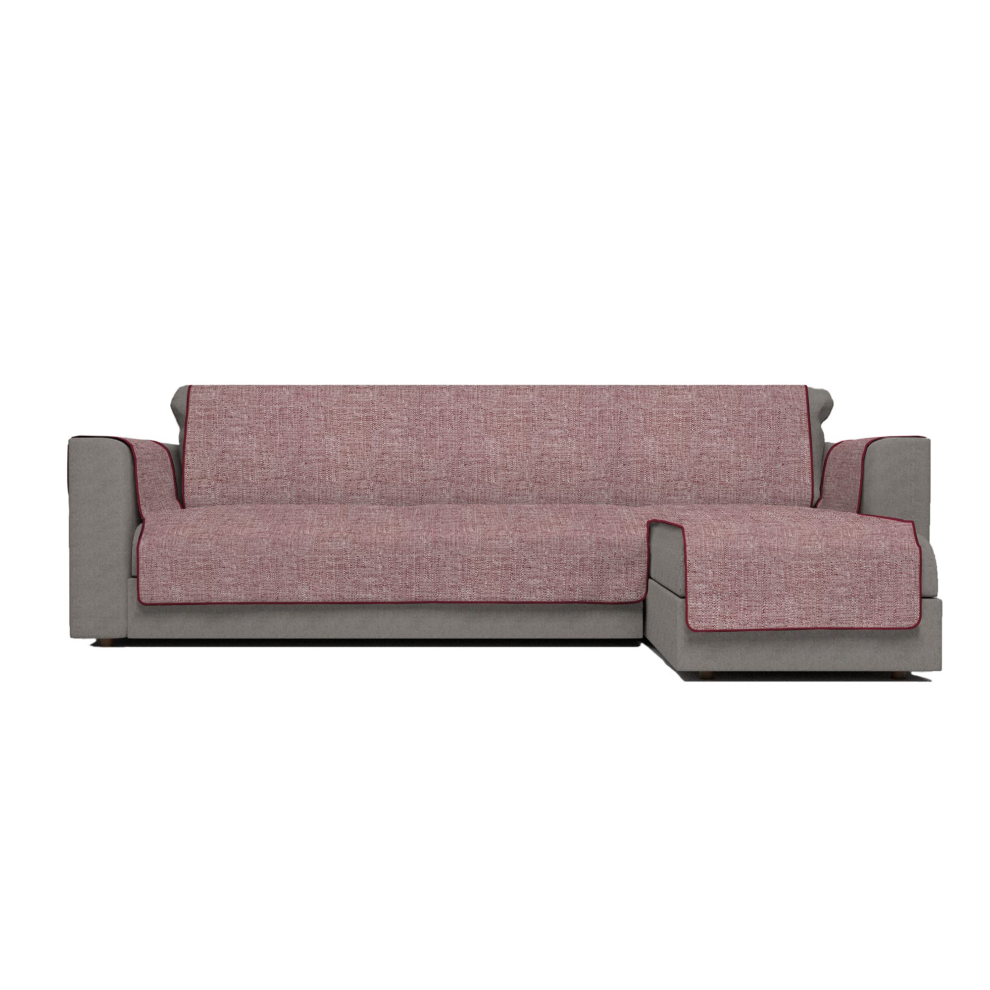 Italian Bed Linen Comfort Anti-Slip Sofa Cover with chaiselongue,190cm, Bordeaux