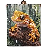 Cute Gecko Lizard Blanket 50X60 in, Flannel Throw Blankets for Travel Camping Sofa Living Room Decor, Lightweight Cozy Soft Fuzzy Gifts for Women Adults Kids