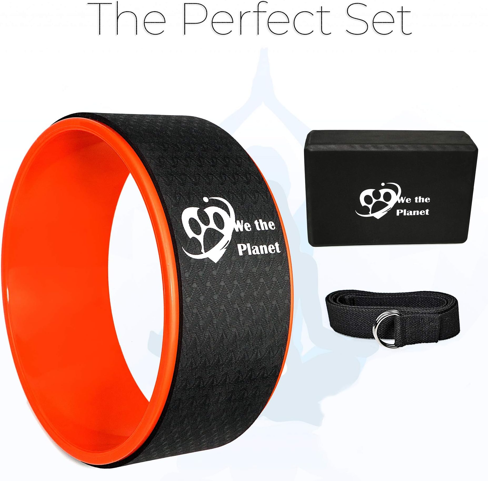 We The Planet Premium Dharma Yoga Wheel Prop Roller Kit with Free Yoga Strap | Comfortable Yoga Balance Accessory – Support Pilates, Poses, Warm Ups, Backbends & Flexibility
