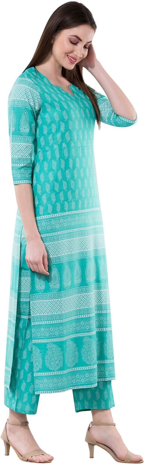 Khushal K Women's Rayon Printed Kurta With Palazzo Set