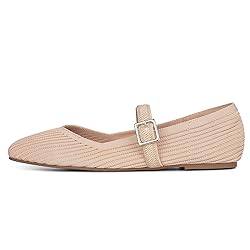 CELNEPHO Nude Flats for Women Square Toe Ballet