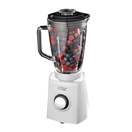 Russell Hobbs 18995-56 Glas-Standmixer Aura, Impuls-/Ice-Crush-Funktion, 0.8 PS-Motor, 26000 U/min, 1.5l, weiß
