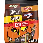 M&amp;M'S, SNICKERS, TWIX &amp; MILKY WAY Milk Chocolate Halloween Candy Bag Variety Pack, Assorted Chocolate Candy for Halloween Party Favors, Trick or Treating and More, 120 Ct Bag