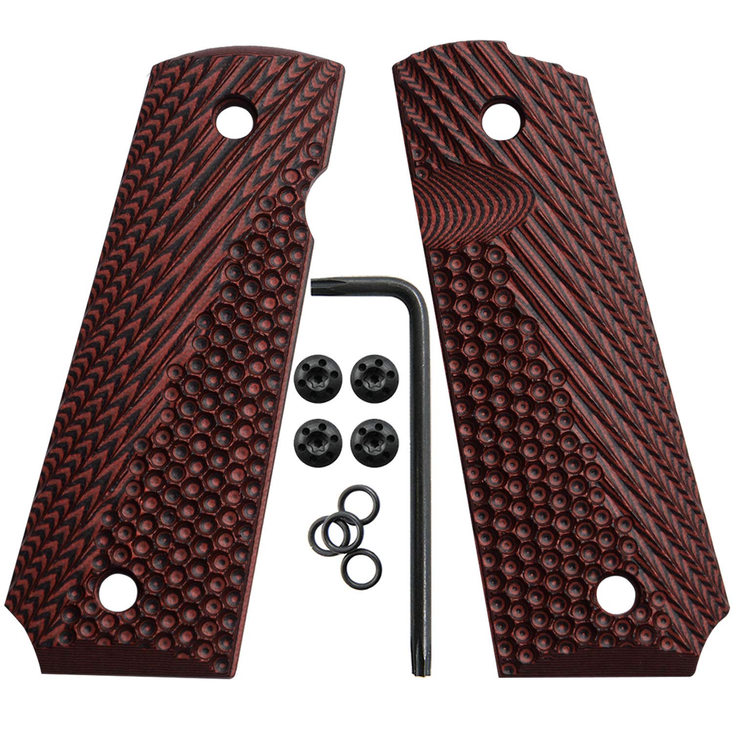Photo 1 of Cool Hand 1911 Full Size G10 Grips, Free Screws Included, Mag Release, Ambi Safety Cut, OPS Texture, Rib-Eye Color, Brand