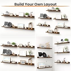 upsimples Floating Shelves for Wall, Wood Mounted