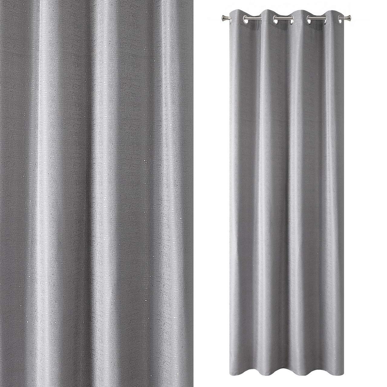 Eurofirany Curtain, Polyester, Steel Grey, 140x250 cm