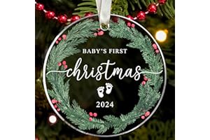 SUCHAGIFT Baby's First Christmas Ornament 2024 - Babys First Christmas Ornament 2024 Boy, Girl - Babys 1st Christmas Ornament 2024 - My First Christmas Ornament 2024 - Acrylic Baby Christmas Ornaments 2024