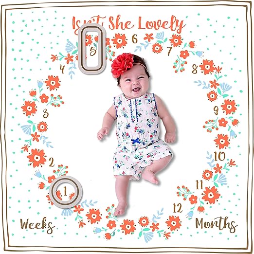 personalized baby monthly milestone blanket