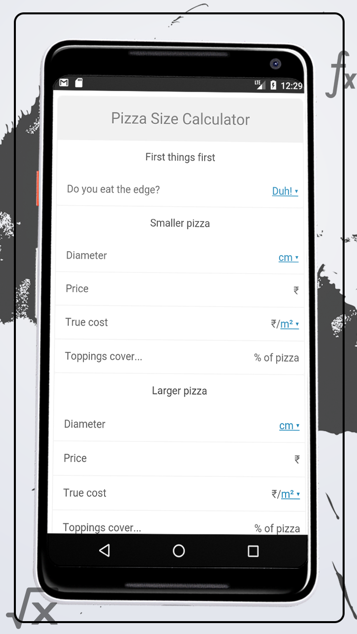 Pizza Size Calculator