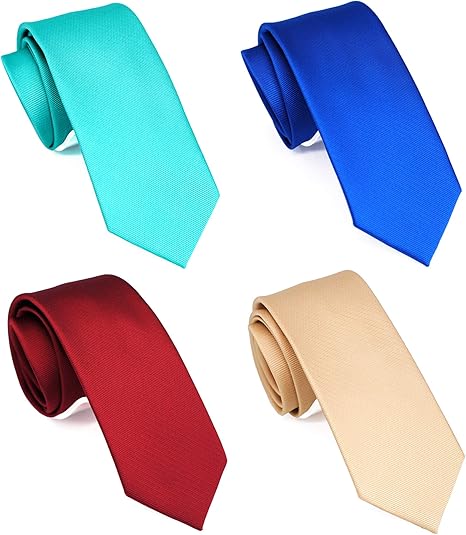 Amazon Zenxus メンズロング ネクタイ スリムタイ 細い 無地 フォーマル ビジネス紳士 カジュアル ４本セット4色 ネクタイ 通販