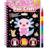 FUNNYB&amp;G Foil Art Craft Kit for Kids, Cute Pet Birthday Gift Toy for Girls | Mess-Free &amp; No-Glue Activity,Kids Ages 4-10 Create 16 Sparkly Cute Pet Pictures,Travel Toy &amp; Birthday Gift for Kids