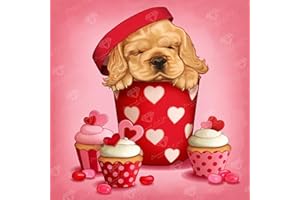 DIAMOND ART CLUB Doggie Love Diamond Painting Kit, 13" x 13" (33 x 33 cm)