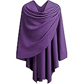 PULI Womens Large Cross Front Poncho Sweater Wrap Topper Knitted Elegant Shawls Cape for Fall Winter
