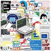 Programming Stickers,50Pcs Gifts for Developers Programmers Hackers Engineers, Program Stickers for Laptop Computer Water Bottles Luggage Vinyl Waterproof Decals