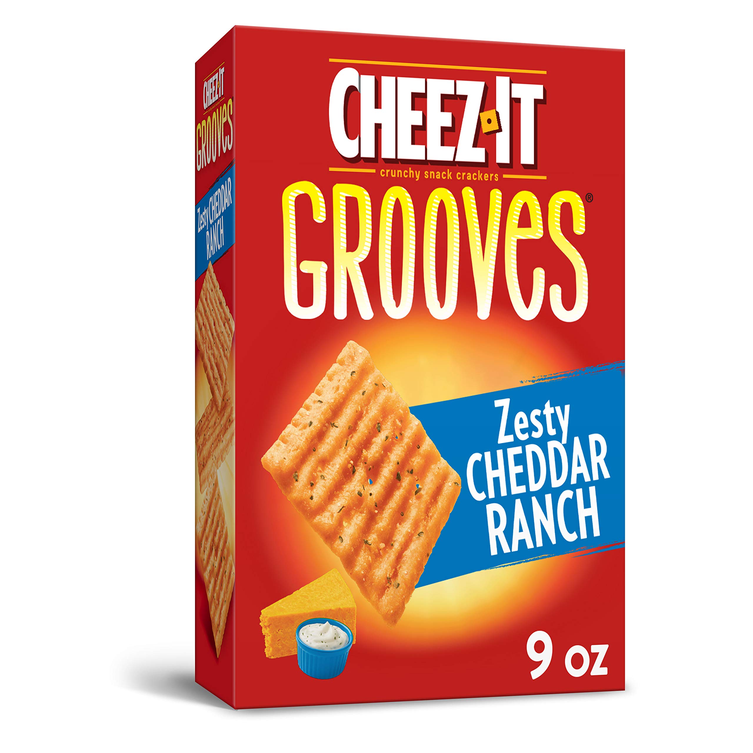 CheezIt Grooves Crispy Cheese Cracker Chips, Zesty Cheddar Ranch, 9 oz