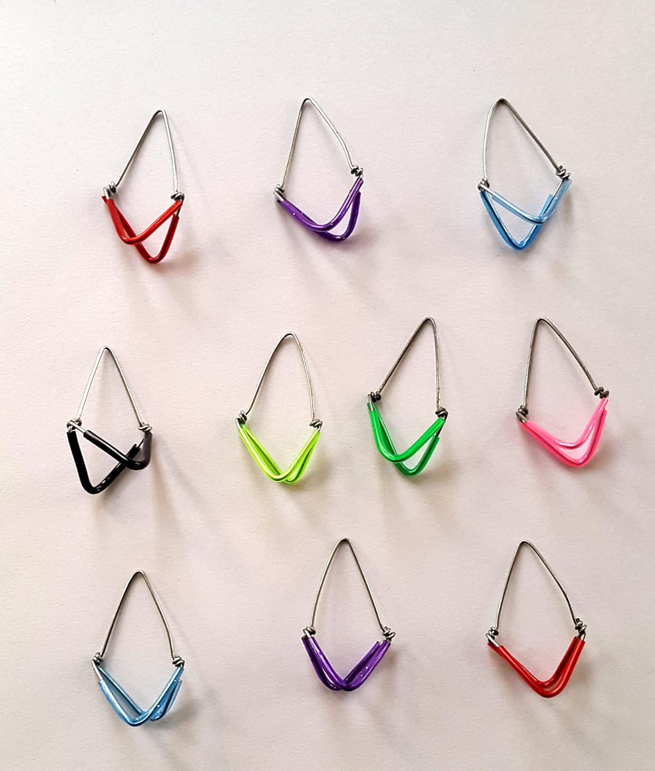 10 sitar Mizrab Set, Plastic Wrapped, Sitar Plectrums, thin wire, Sitar