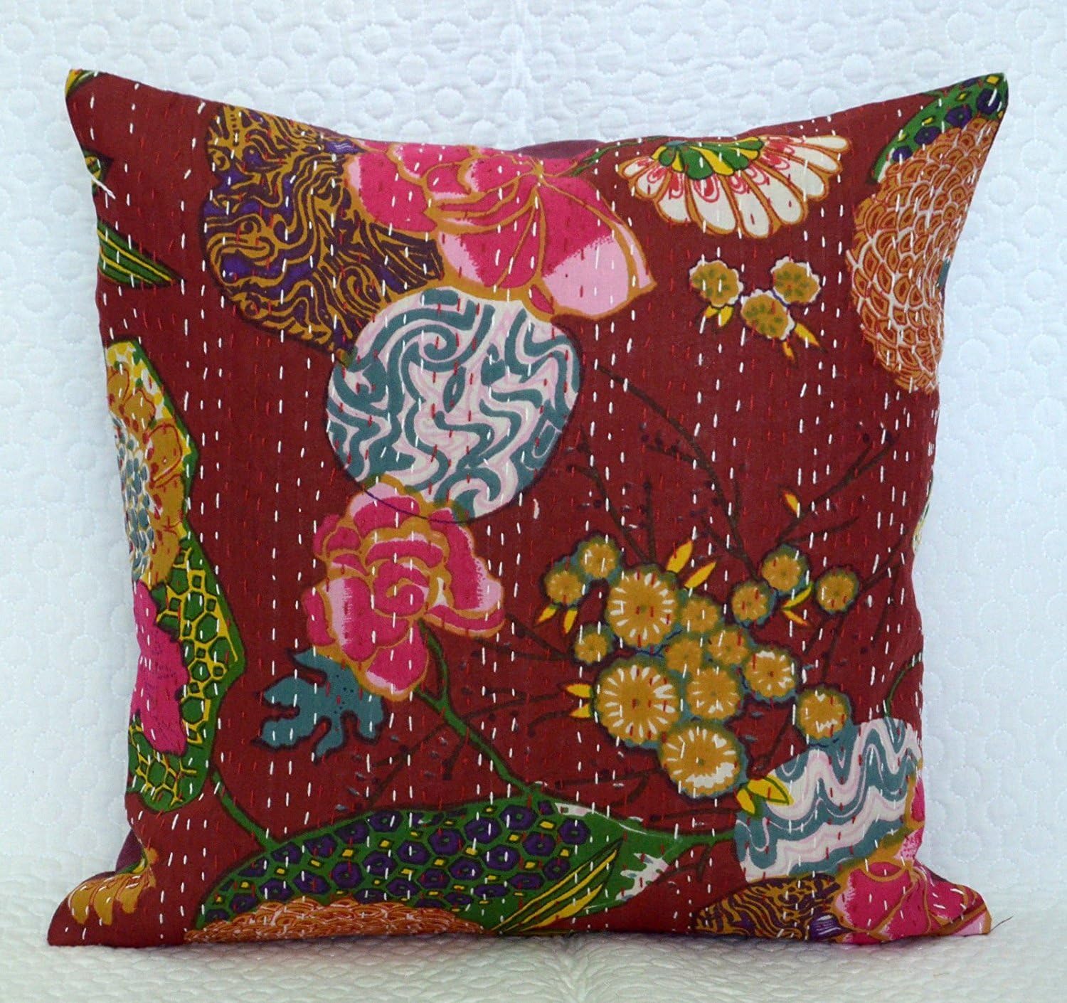 Wasserdichte Kissenbezüge – 4er-Set Mit Blumenprint | Outdoor & Indoor | 45x45 Cm | Aus Leinen Mit Wasserfester Beschichtung