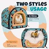 Pantula Blue Leopard Guinea Pig Bed House Cave with Removable Pad view 4