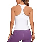 CRZ YOGA Butterluxe Workout Racerback Tank Tops for Women - Padded Athletic Spandex Yoga Shirts with Built in Bra