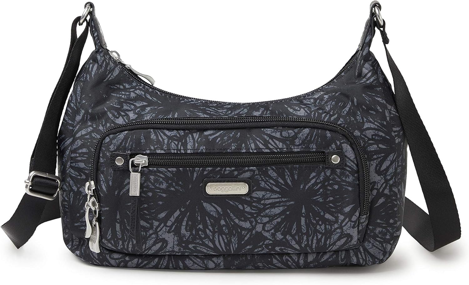 Baggallini Women's RFID Everyday Traveler Bagg Crossbody, Onyx Floral