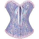 Zhitunemi Renaissance Corset Tops For Women: White Corsets Plus Size Halloween Costumes - Ren Faire For Renaissance Festival