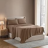 Nestl King Sheet Set - Luxury 1800 Ultra-Soft Microfiber King Bed Sheets - Double Brushed - Deep Pockets - Easy Fit - 4 Piece Set - Bedding Sheets & Pillowcases (King, Taupe)