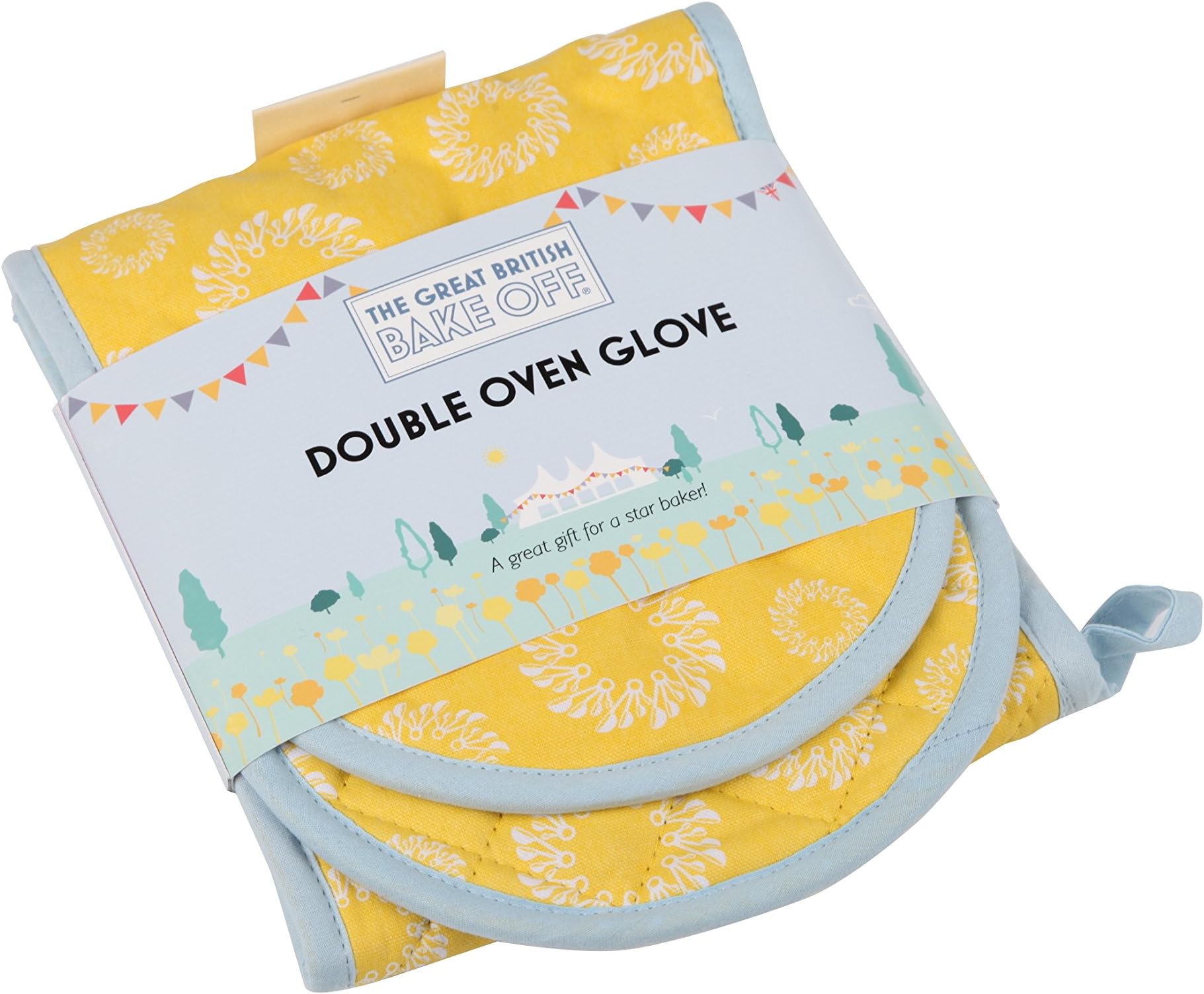 Great British Bake Off Oven Gloves, Fabric, Yellow, 18 x 20 x 2 cm