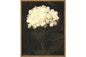 InSimSea Framed Canvas Wall Art for Living Room - White Hydrangea Oil Painting Prints for Bedroom, Bathroom, Kitchen, Office Decor - 11x14in