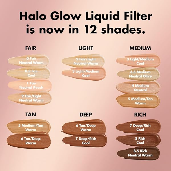 E.L.F. HALO GLOW LIQUID FILTER, COMPLEXION BOOSTER FOR A GLOWING, SOFT-FOCUS LOOK, INFUSED WITH HYALURONIC ACID, VEGAN & CRUELTY-FREE, 0 FAIR