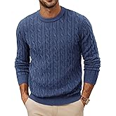 PJ PAUL JONES Mens Sweaters Casual Cable Knit Pullover Sweater Crewneck Twist Sweaters