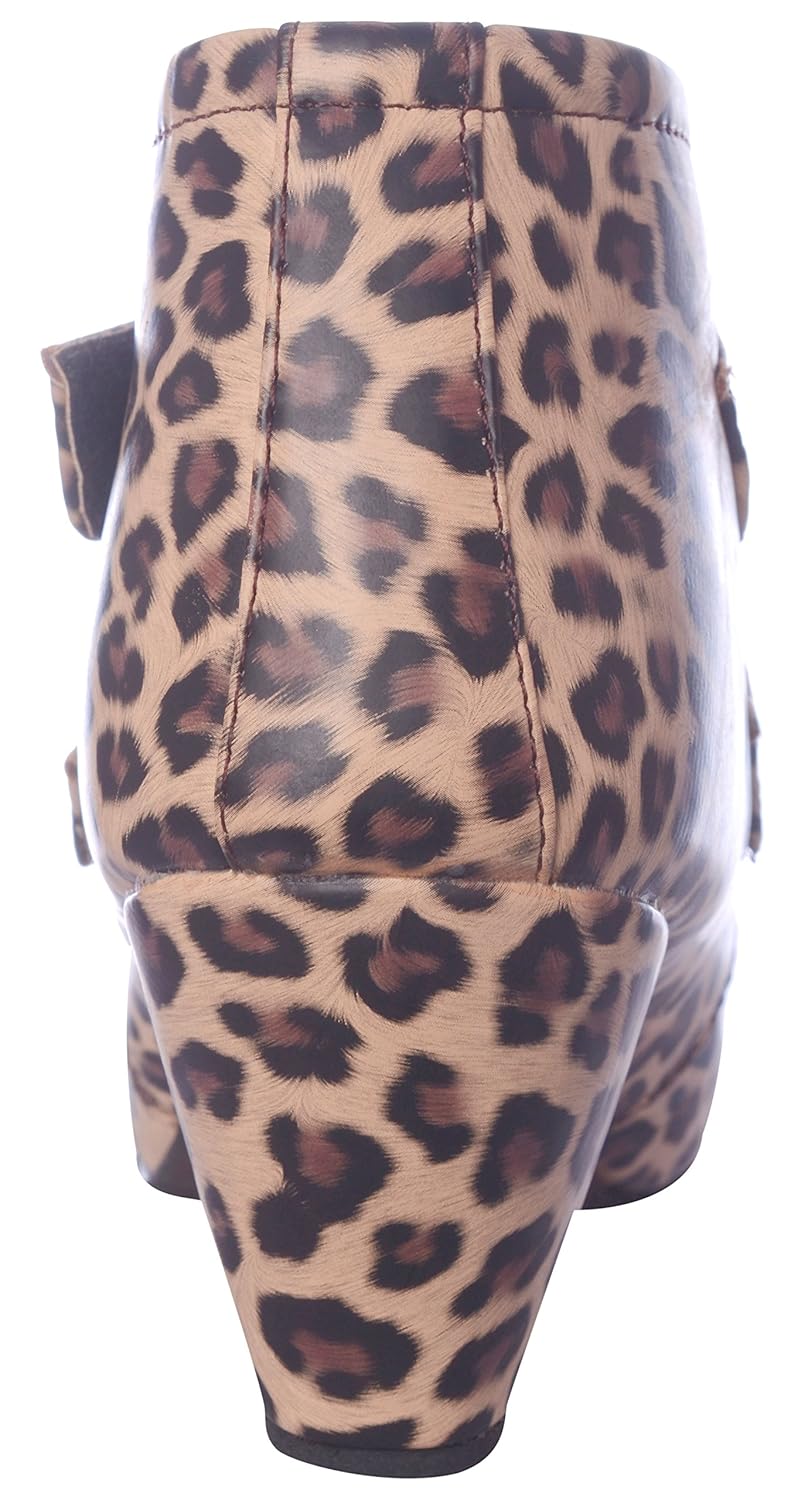 exotique women's leopord print casual boots (el0032)