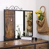 VASAGLE Dressing Table and Stool Set with Triple Fold Mirror RVT02BX view 4