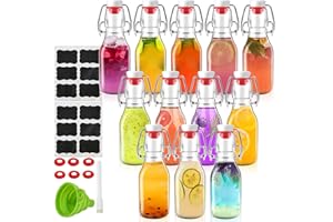 ZEBEIYU 12 Pack 4 oz Swing Top Glass Bottles,Flip Top Glass bottles with airtight Caps for Home Brewing Beer,Kombucha,2nd Fermentation,Kefir,Beverages,Soda,Oils,Vinegar,Limoncello,Vanilla extract