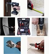MYLEK Cordless Drill Set 18V 90-Piece Tool Kit with 1500mAh Battery Case view 3