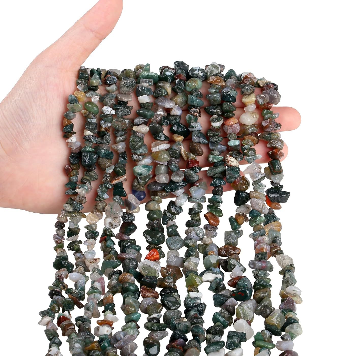 XIANNVXI 400 Pcs 5-8mm Irregular Gemstone Loose Beads Indian Agate Beads,Drilled Crystal Beads for Crafting — image 1