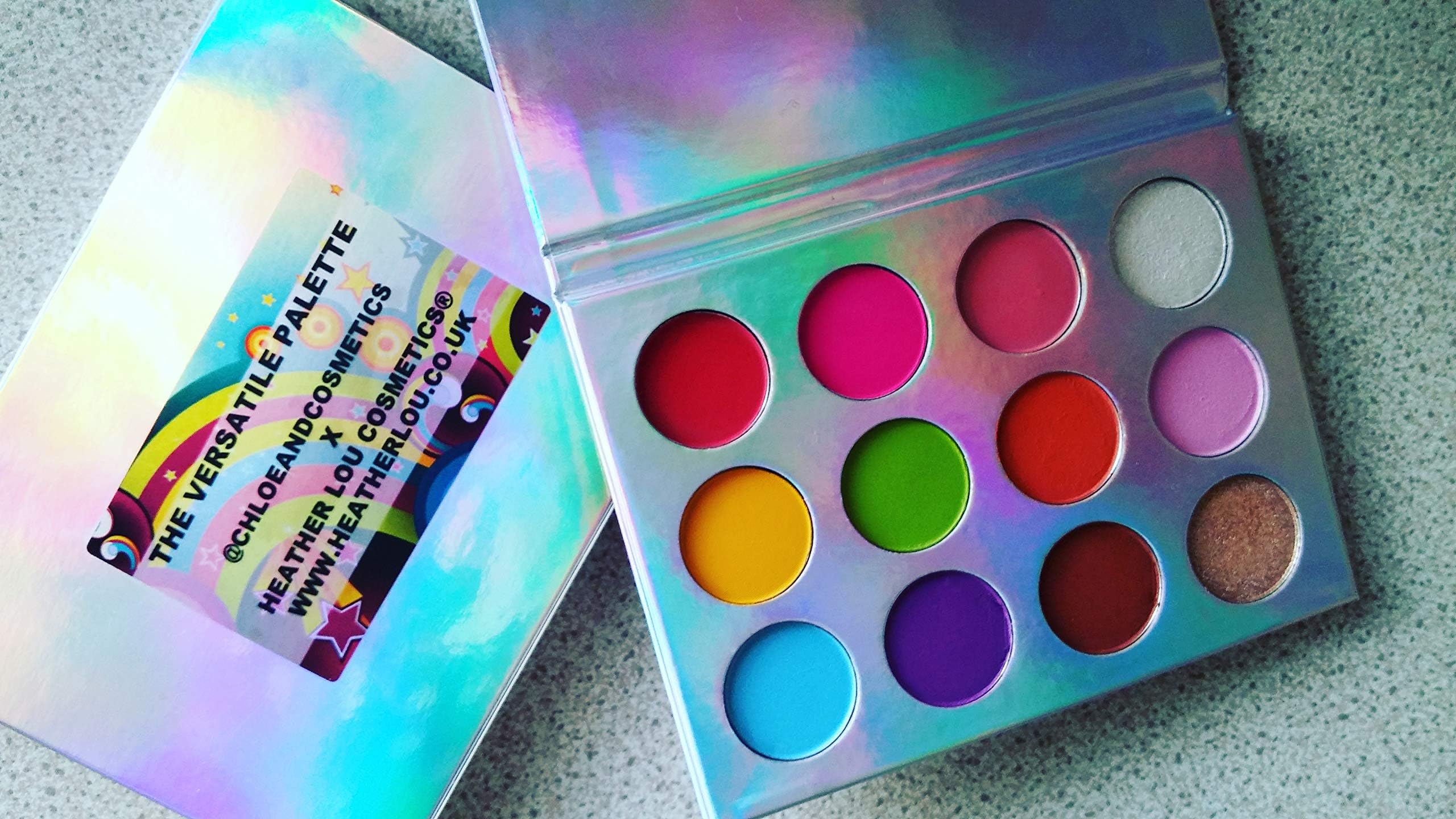 12 Colour Versatile Pigmented Eyeshadow Palette 9 Mattes & 3 Shimmers by Heather Lou Cosmetics