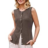 Arach&Cloz Women's Wool Blend Non See Through Button Down Business Casual Tank Tops 2026