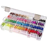 ArtBin Floss Finder Box, Embroidery Floss Organizer, Clear | 6 Compartments, 12 Dividers, 10.75 x 7.375 x 1.75 Inches, For Embroidery Floss and Small Supplies, Clear