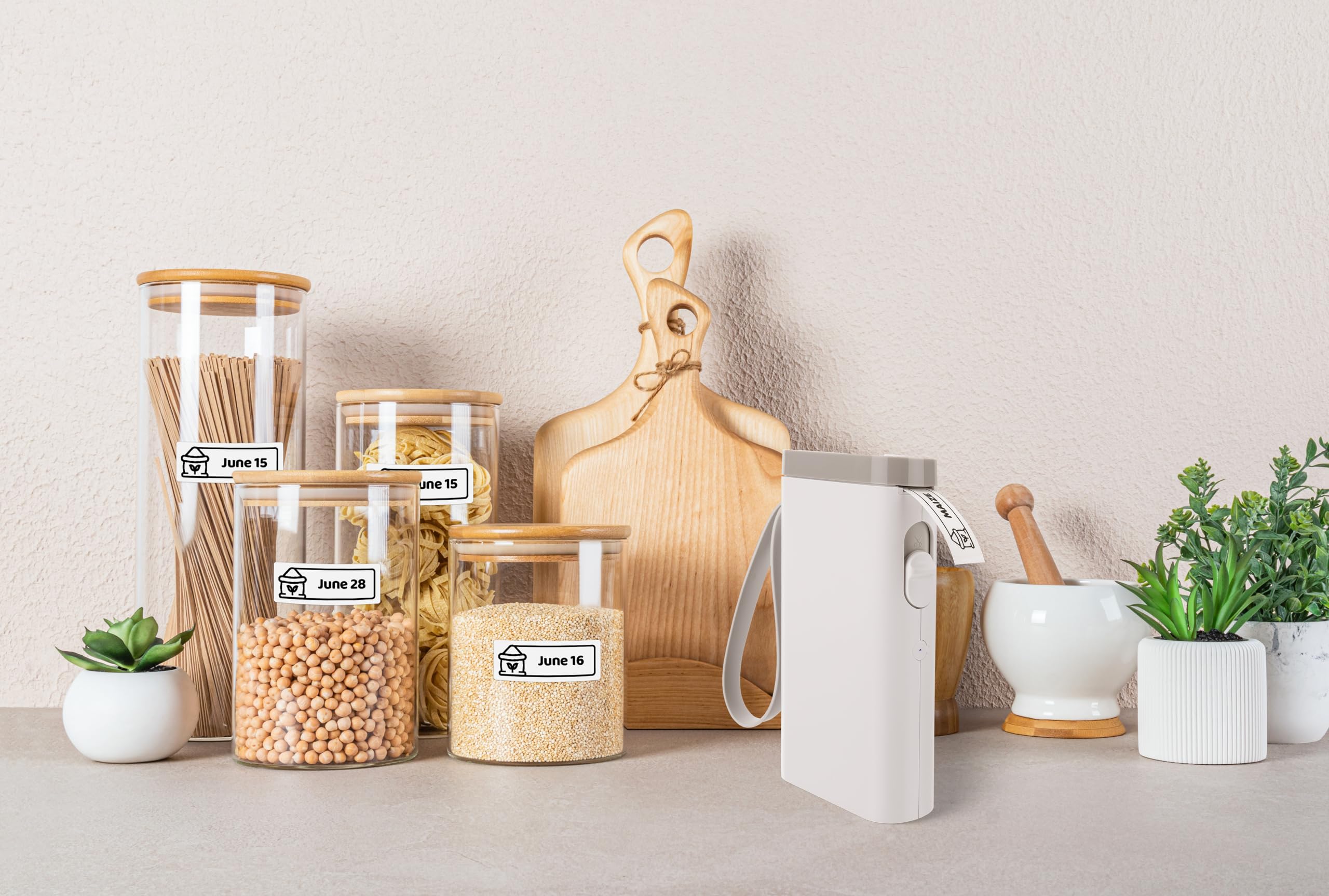 Peach Etikettendrucker weiß, Etikettiergerät kabellos Label Printer PE110A 5