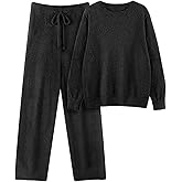 Uikue Womens Fleece Pajamas Sets Winter Fuzzy Soft Lounge Sets Warm Comfy Loungewear Outfits Sweater Pants 2 Piece Sleepwear