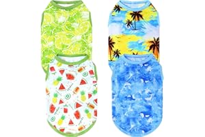 XPUDAC 4 Pack Dog Shirts Cooling Quick Dry Summer Dog Clothes for Small Dogs Boy Girl Lightweight Breathable Cooling Vest -Me